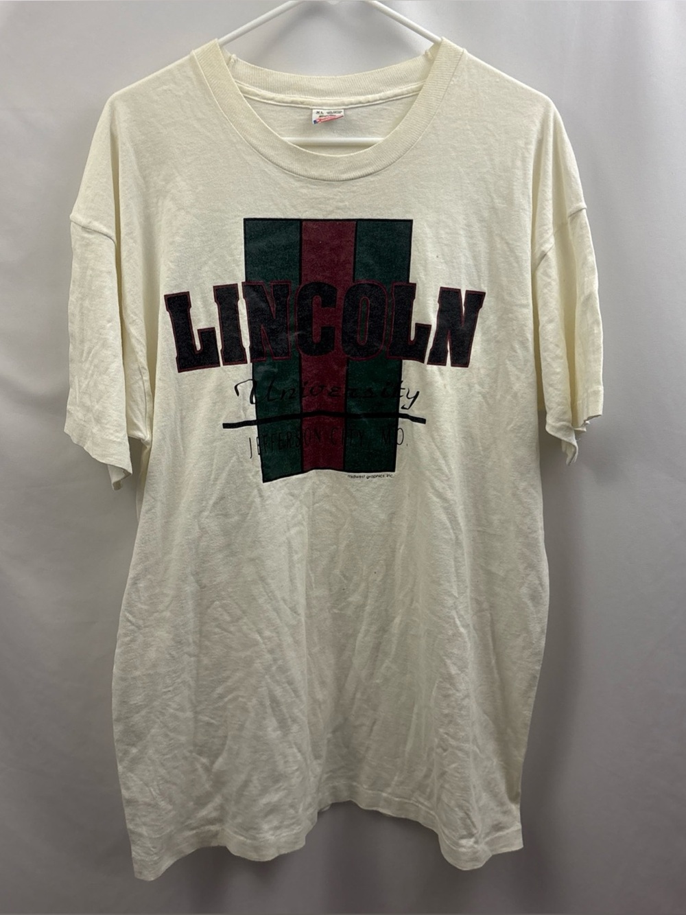 Vtg HBCU Lincoln University Jefferson City MO T Shirt XL Tigers Single Stitch